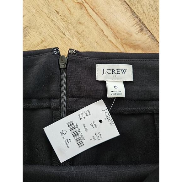 J. Crew Cotton Pencil Skirt Black Womens Size 6 NWT Career Business City - Picture 2 of 6